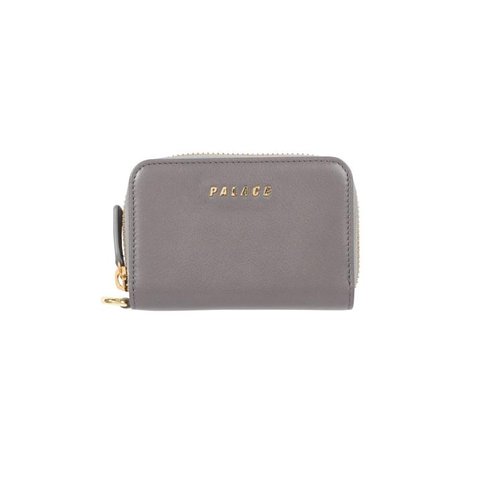 Palace LEATHER ZIP WALLET GREY