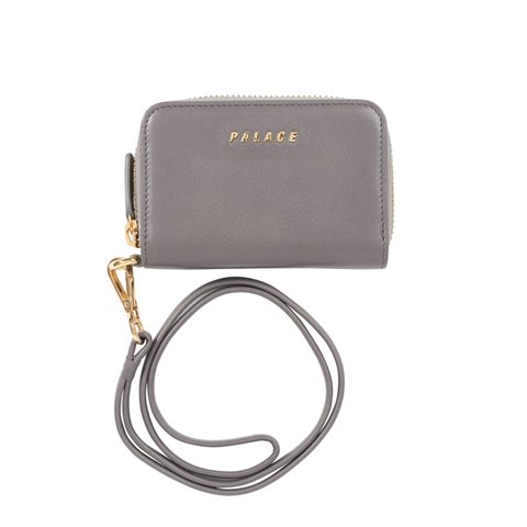 Palace LEATHER ZIP WALLET GREY - Colorway