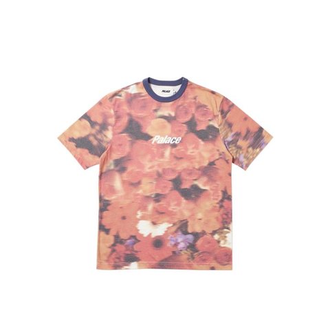 BLURRY FLOWER RINGER T-SHIRT ORANGE
