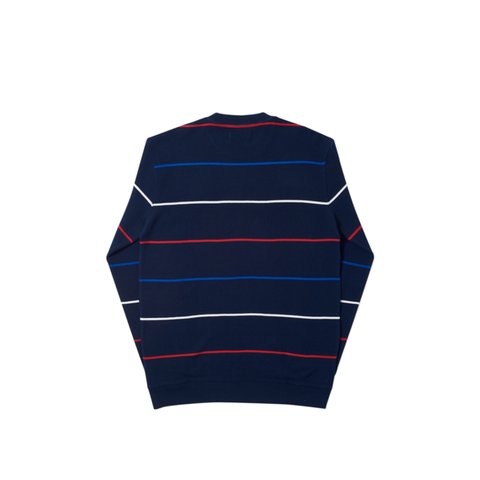 Palace WAFFLER STRIPE CREW NAVY - Colorway