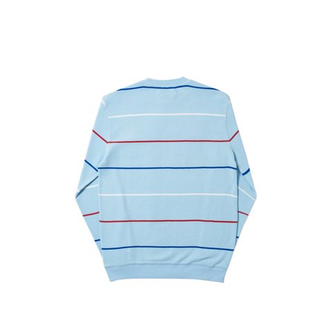 Palace WAFFLER STRIPE CREW SKY - Colorway