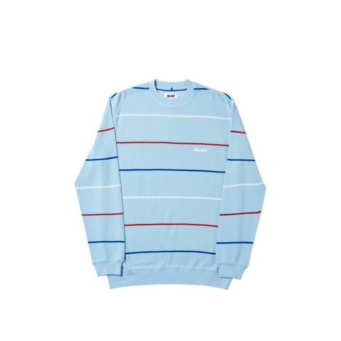 Palace WAFFLER STRIPE CREW SKY