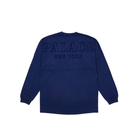 Palace SHOP DROP SHOULDER LONGSLEEVE NAVY - NEW YORK - Colorway