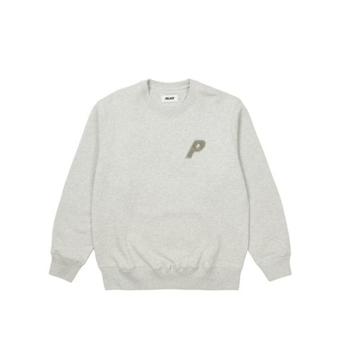 Palace P-3 CHENILLE CREW GREY MARL