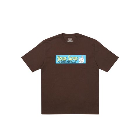 Palace JESUS SAVES T-SHIRT BROWN