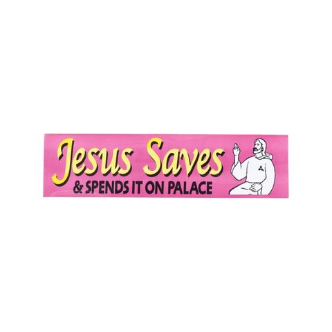 Palace JESUS SAVES BUMPER STICKER PURPLE