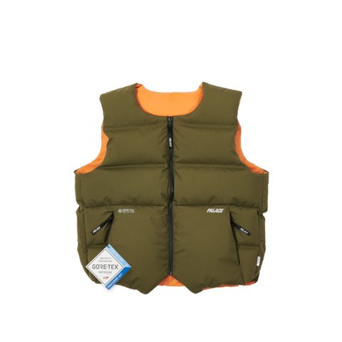 Palace GORE-TEX INFINIUM REVERSO DOWN VEST OLIVE / ORANGE - Colorway