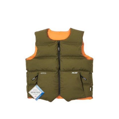 Palace GORE-TEX INFINIUM REVERSO DOWN VEST OLIVE / ORANGE