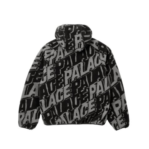 Palace JACQUARD FLEECE HOODED JACKET BLACK - Colorway