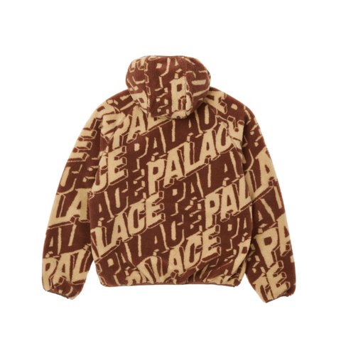 Palace JACQUARD FLEECE HOODED JACKET TAN / BROWN - Colorway