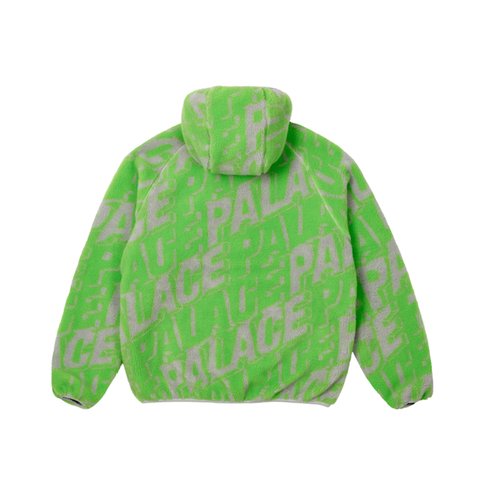 Palace JACQUARD FLEECE HOODED JACKET GREY / GREEN - Colorway