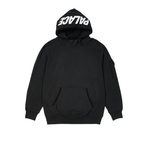 Palace GIANT WOVEN LABEL HOOD BLACK
