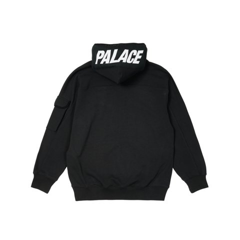 Palace GIANT WOVEN LABEL HOOD BLACK - Colorway