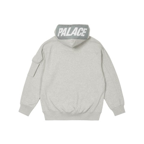 Palace GIANT WOVEN LABEL HOOD GREY MARL - Colorway