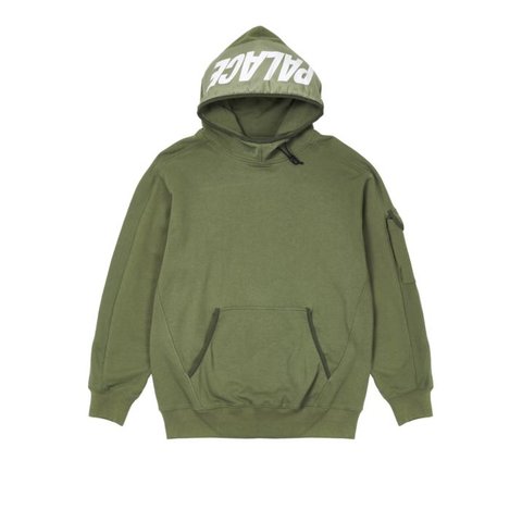 GIANT WOVEN LABEL HOOD OLIVE