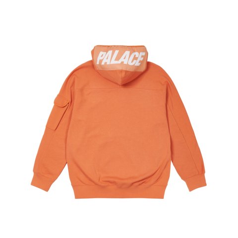 Palace GIANT WOVEN LABEL HOOD ORANGE - Colorway