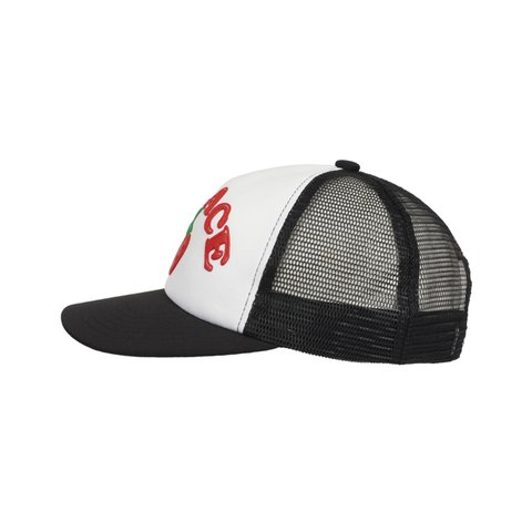 Palace STRAWBERRY TRUCKER HAT BLACK - Colorway