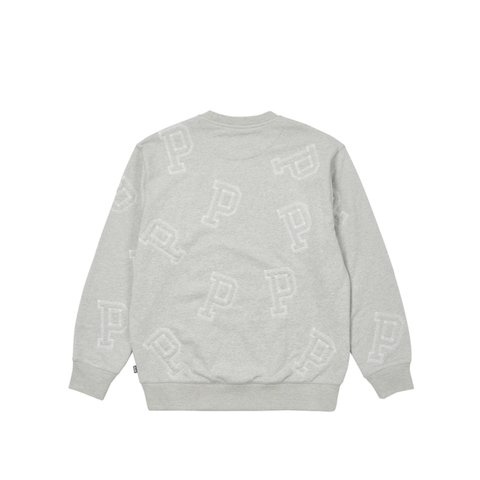 Palace MULTI P FLATLOCK CREW GREY MARL - Colorway