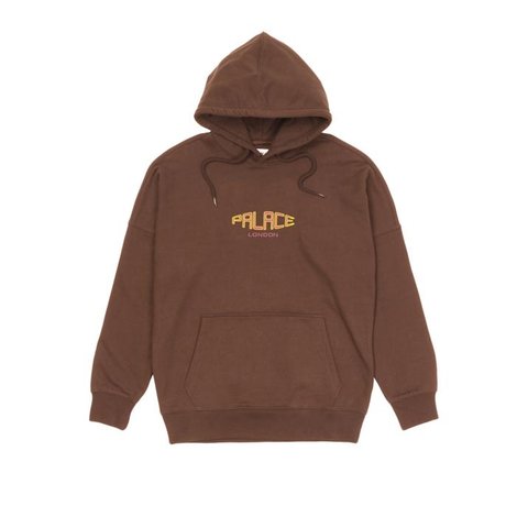 Palace SPACED LOGO DROP SHOULDER HOOD BROWN