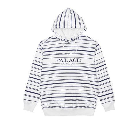 Palace PRINTED STRIPE HOOD WHITE