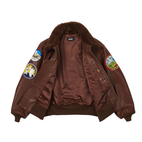 Palace LEATHER FLIGHT JACKET  BROWN - Colorway