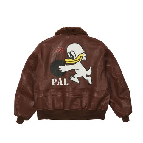 Palace LEATHER FLIGHT JACKET  BROWN - Colorway