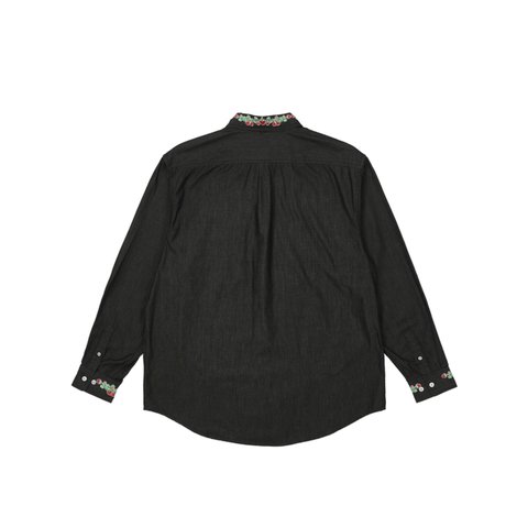 Palace STRAWBERRY EMBROIDERY DENIM SHIRT BLACK - Colorway