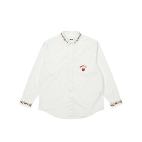 Palace STRAWBERRY EMBROIDERY DENIM SHIRT WHITE