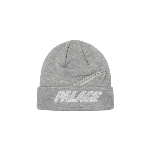 Palace ZIP POCKET BEANIE GREY MARL