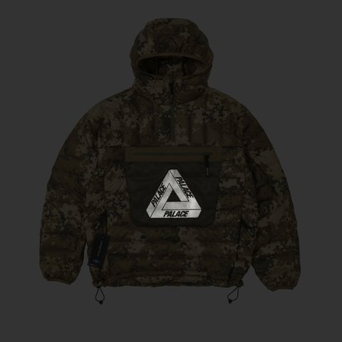 Palace PERTEX Q-LITE DOWN JACKET BROWN MOSS CAMO - Colorway