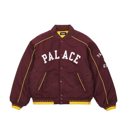 PALACE GOATS VARSITY JACKET BURGUNDY