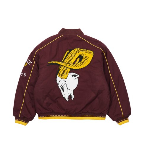 PALACE GOATS VARSITY JACKET BURGUNDY