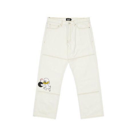 DUCK BOMB PANEL JEANS WHITE