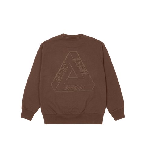 Palace TRI-STITCH CREW BROWN - Colorway