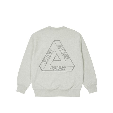 Palace TRI-STITCH CREW LIGHT GREY MARL - Colorway