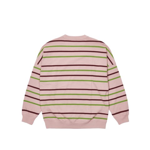 Palace STRIPE DROP SHOULDER CREW PINK - Colorway
