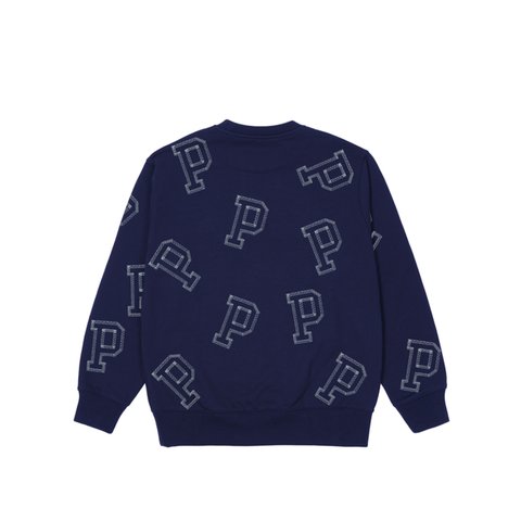 Palace MULTI P FLATLOCK CREW BLUE - Colorway