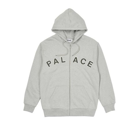 Palace FELT LETTERS ZIP HOOD GREY MARL