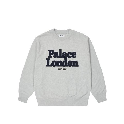 Palace POSTCODE CREW LIGHT GREY MARL
