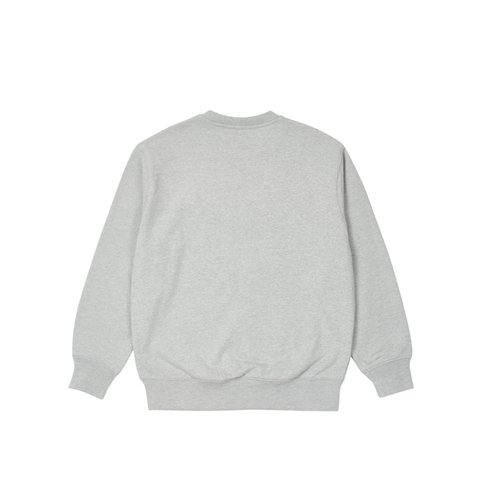 Palace POSTCODE CREW LIGHT GREY MARL - Colorway