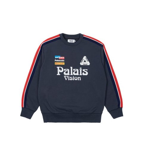Palace FLAG STRIPE CREW NAVY