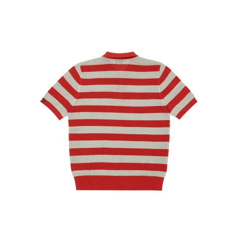 Palace STRIPE MESH POLO RED / GREY - Colorway
