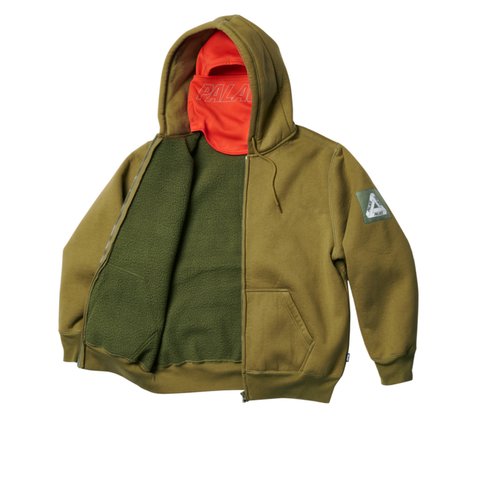 Palace FACEMASK SHEARLING THERMAL HOOD OLIVE - Colorway