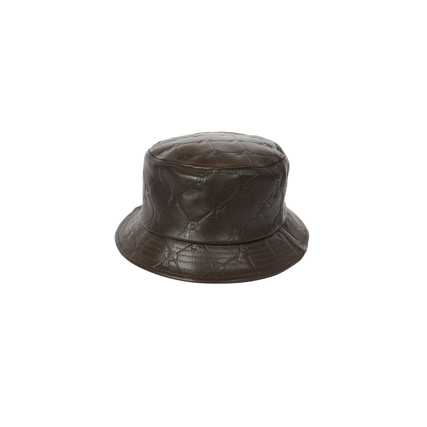 PAL-M-GRAM LEATHER BUCKET HAT BROWN