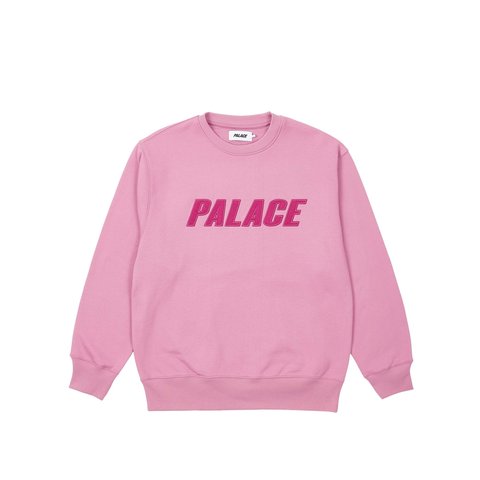 Palace IRIDESCENT APPLIQUE CREW ULTRA MAUVE - $148.00