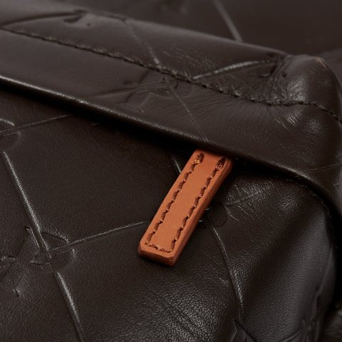 Palace PAL-M-GRAM LEATHER BACKPACK BROWN - Colorway