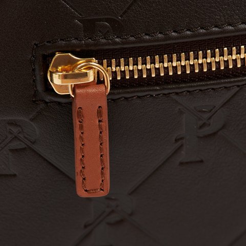 Palace PAL-M-GRAM LEATHER WASHBAG BROWN - Colorway