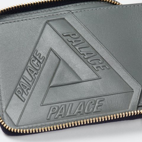 Palace PAL-M-GRAM LEATHER ZIP WALLET MIDNIGHT BLUE - Colorway
