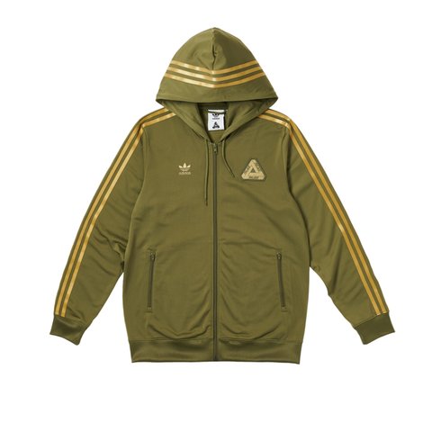 ADIDAS PALACE HOODED FIREBIRD TRACK TOP OLIVE