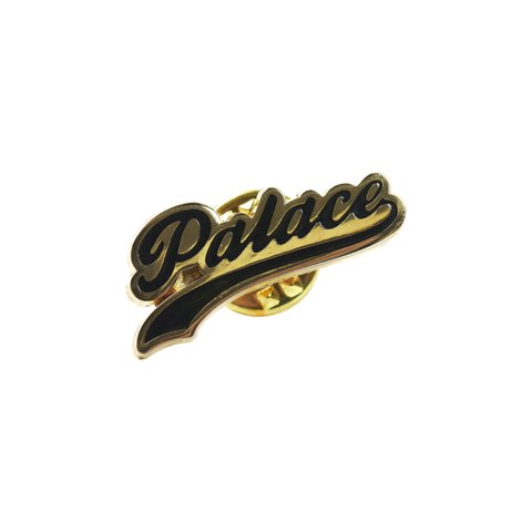 PALACE SCRIPT PIN BADGE BLACK